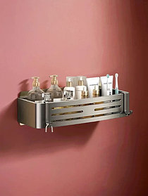 Полка прямая самоклеющаяся для ванной серая (5335-1GR)