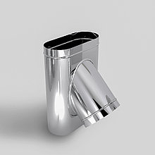 Тройник 45° овальный из нержавеющей стали для дымохода и вентиляции (AISI 430/0,5 мм)