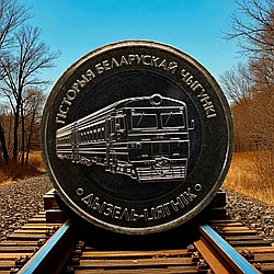Дизель-поезд, 2 рубля 2025, серии "История Белорусской железной дороги" (без блистера и капсулы)