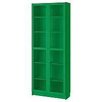 IKEA BILLY шкаф книжный со стеклянными дверьми, зеленый, 80x30x202 см