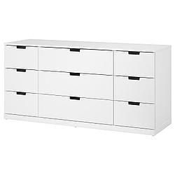IKEA  NORDLI Комод с 9 ящиками, белый, 160x76 см