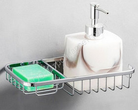 Полка с мыльницей металлическая хромированная Frap F337