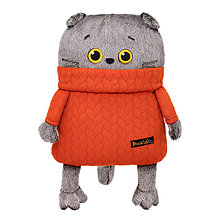 Басик Кот-подушка в свитере с косами