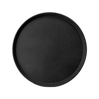 Поднос прорезиненный круглый 400х25 мм, (черный), /1/25/