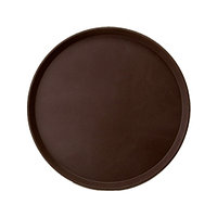 Поднос прорезиненный круглый 400х25 мм, (коричневый), /1/25/