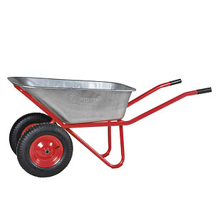 Тачка строительная SKIPER 2x125 PROFI (до 125л, до 330кг, 2x4.00-8, пневмо, ось 20*100), фото 2