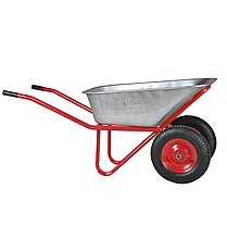 Тачка строительная SKIPER 2x125 PROFI (до 125л, до 330кг, 2x4.00-8, пневмо, ось 20*100), фото 2