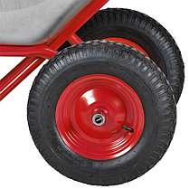 Тачка строительная SKIPER 2x125 PROFI (до 125л, до 330кг, 2x4.00-8, пневмо, ось 20*100), фото 3