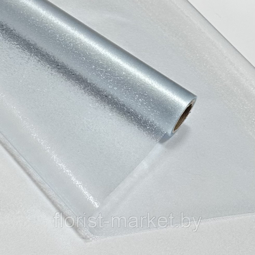 Матовая полупрозрачная пленка "Хрусталь", 57 см*7 ярд., 120 мкм, небесно-голубой