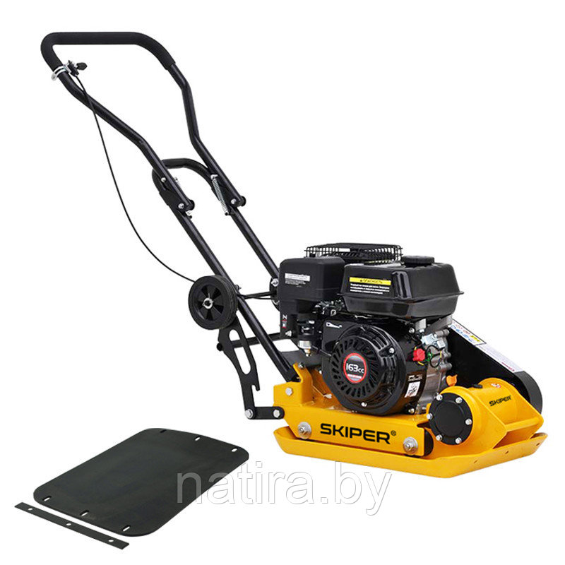 Виброплита SKIPER C60L-WM (LC160F, 5.5л.с., плита 53х37см., 11кН, 25м/мин, рез. коврик, колёса)