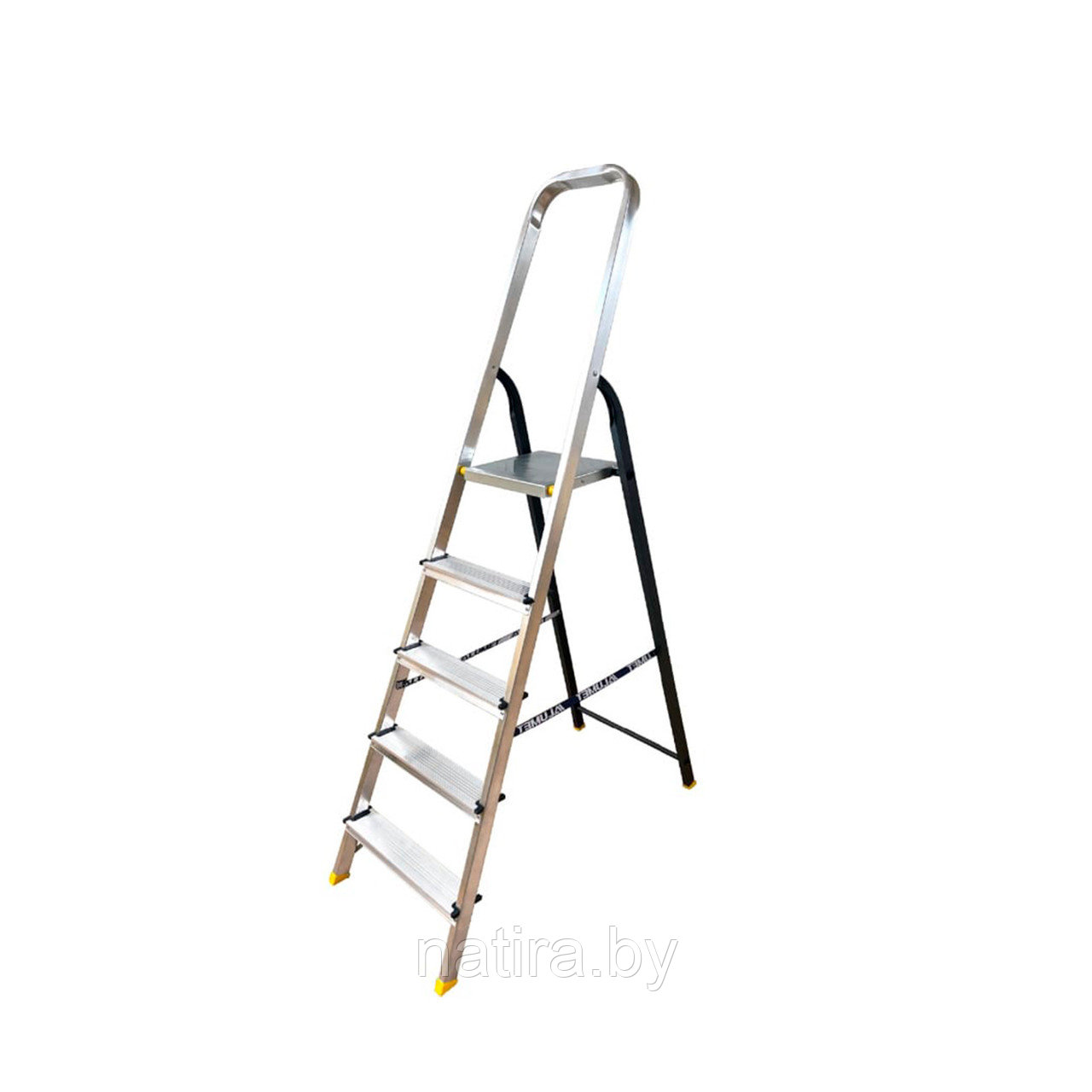 Лестница-стремянка Алюмет AMS7805 (40*20, усиленная, 5-и ступ., алюминий/сталь)