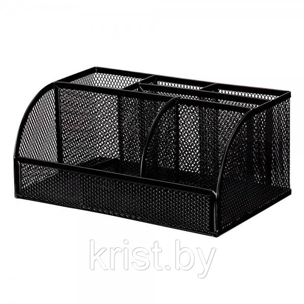 Настольная подставка DELI, металл, 7 отделений, чёрная