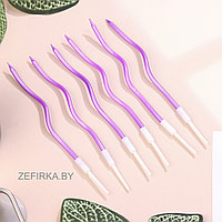 Свечи в торт витые "Серпантин", 6шт, 12см коктейльные  ФИОЛЕТОВЫЕ