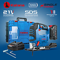 Лобзик аккумуляторный KATANA AL8351S (Бесщеточный, 21В, 1 акк, 2Ач, пропил до 65мм, SDS, маятн. ход,