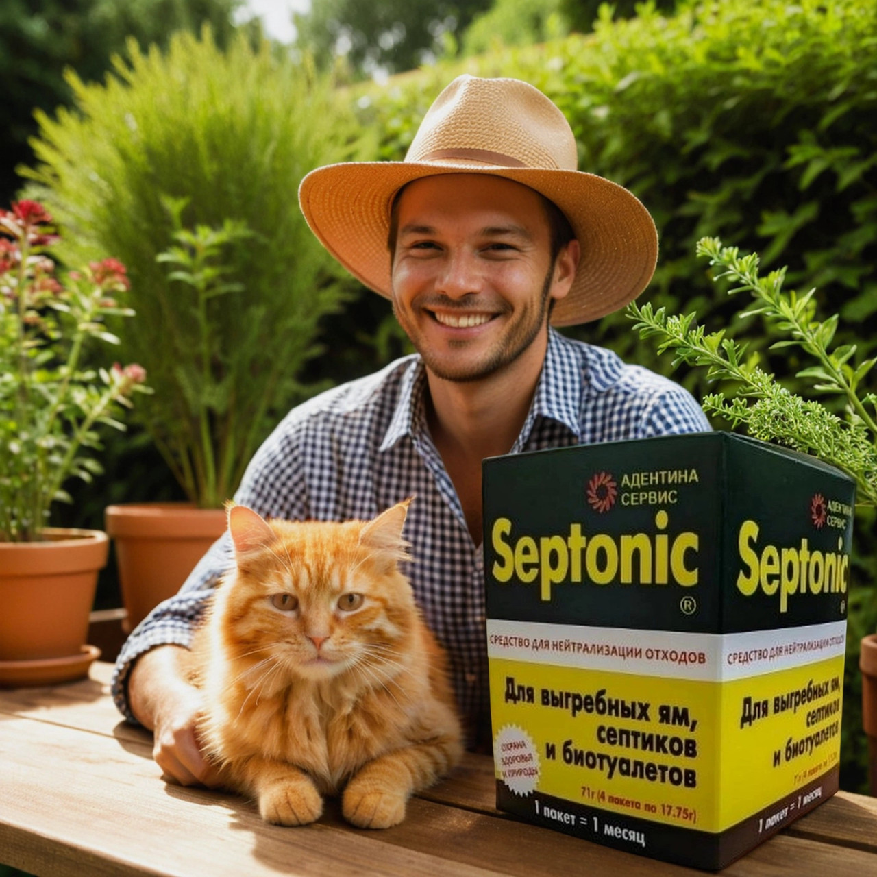 Средство для септика, выгребной ямы, дачного туалета. Септоник/Septonic Упаковка на 4 месяца