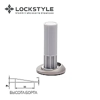 Дверной магнитный ограничитель скрытый LOCKSTYLE, модель STOPPINO Mod.2 MATT NICKEL(мат никель),7 мм