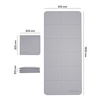 Коврик складной для йоги и фитнеса 1830х610х6 мм TPE, серый