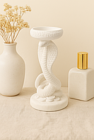 Гипсовая фигурка, статуэтка для декора и раскрашивания Змея, подставка, органайзер, кобра