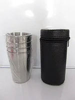 Набор металлических стопок в чехле (4 шт) 13см (с2)