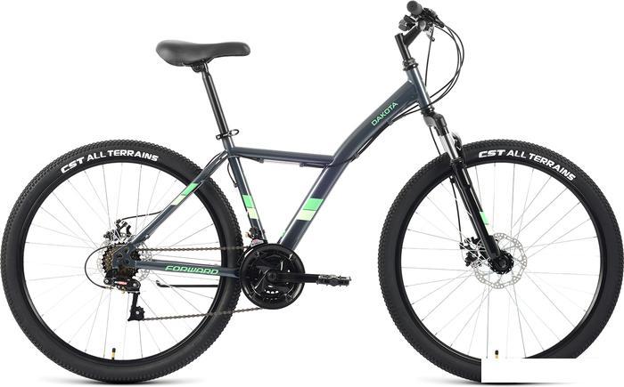 Велосипед Forward Dakota 27.5 2.0 D 2022 (серый/светло-зеленый)