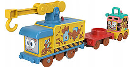 Моторизованный поезд Паровозик Thomas & Friends Карли Кран с прицепами, HHN43