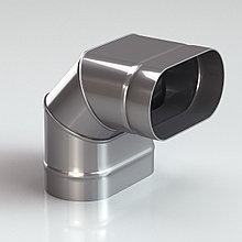 Отвод (колено) 90° овальный из нержавеющей стали для дымохода и вентиляции (AISI 430/1 мм)