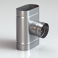 Тройник 90° овальный из нержавеющей стали для дымохода и вентиляции (AISI 430/1 мм)