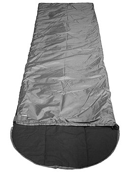 Спальный мешок-одеяло с капюшоном Zubrava двухслойный - 0 + 10,  240*70 см , серый, пр-во  РБ