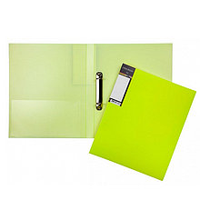 Папка пластиковая Hatber HD Diamond Neon на 2-х кольцах А4, 25 мм, желтая