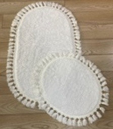 Комплект овальных ковриков с кисточками Rabbit 60*100 (2 предмета белый)