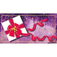 Конверт для денег (5К-1632) Красный бант на фиолетовом