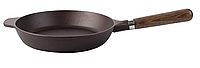 Сковорода чугунная Boniron с деревянной съемной ручкой 24 см