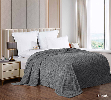 Плед велсофт  Жаккард Грэй