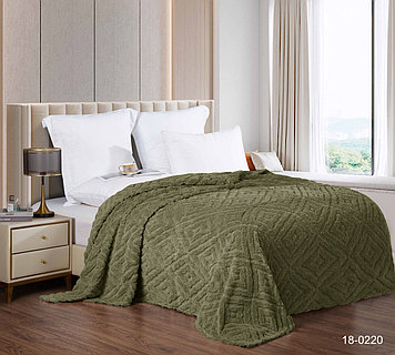 Плед велсофт  Жаккард грин