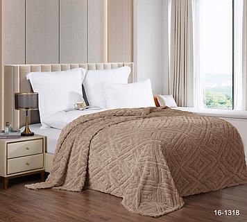 Плед велсофт  Жаккард Кофе