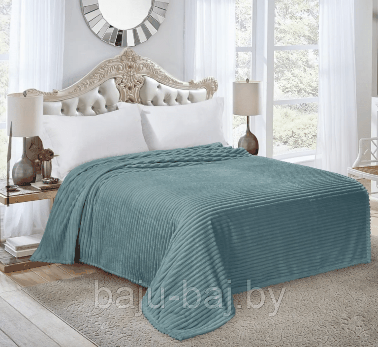 Покрывало Серо-голубое, плед