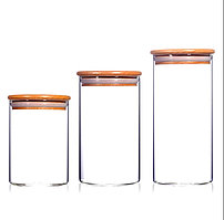 Набор стеклянных банок KELLI 3 шт для сыпучих