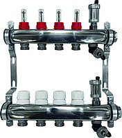 Коллектор на 12 выходов AQUALINK 02710 для теплого пола и отопления в сборе с расходомерами