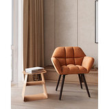 Кресло Stool Group Брайан мягкое бежевое обивка из замши, фото 5