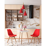 Стул Stool Group Frankfurt красный, сиденье из сочетания пластика и экокожи, ножки деревянные, фото 4