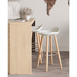 Стул барный Stool Group Модерн БЕЛЫЙ, сиденье из ABS, деревянный каркас, хромированная подставка, фото 3