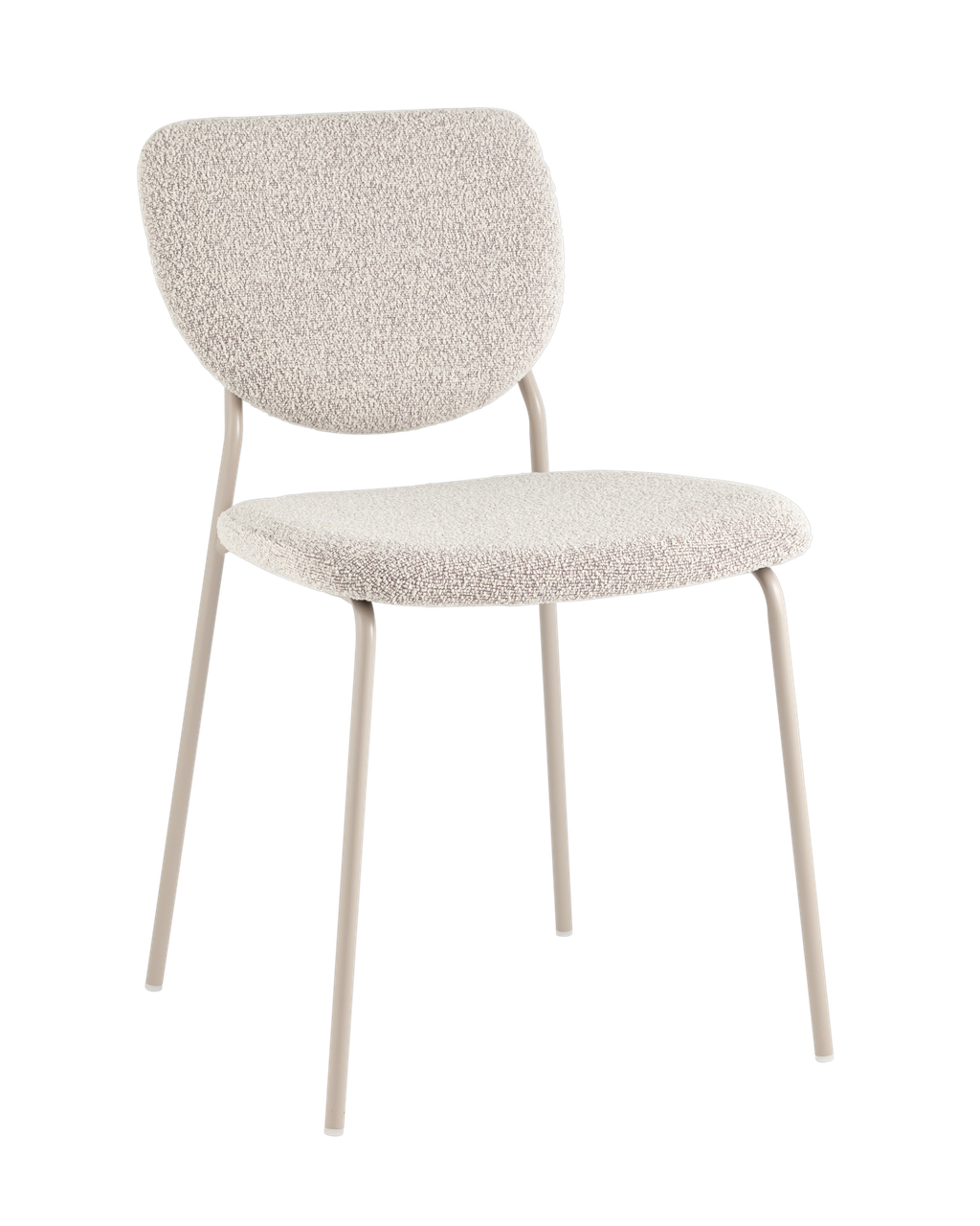 Стул обеденный Stool Group Gigi букле серо-бежевый кремовые ножки