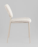 Стул обеденный Stool Group Gigi букле серо-бежевый кремовые ножки, фото 6