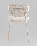 Стул обеденный Stool Group Gigi букле серо-бежевый кремовые ножки, фото 7