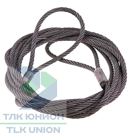 Трос буксировочный стальной с петлями, канат 21мм ГОСТ-2688, 24,8т, 7м, РОМЕК, фото 2