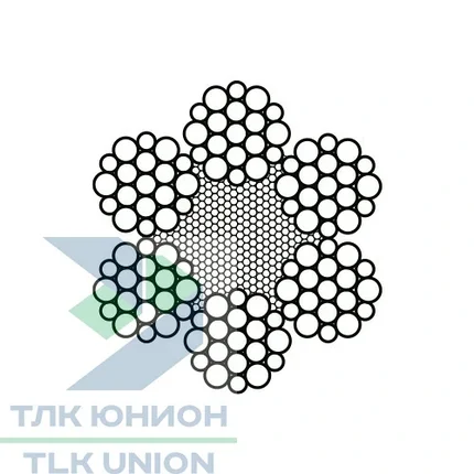 Трос буксировочный стальной с петлями, канат 21мм ГОСТ-2688, 24,8т, 6м, РОМЕК, фото 2