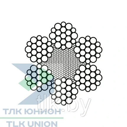 Трос буксировочный стальной с петлями, канат 12мм ГОСТ-2688, 8т, 8м, РОМЕК, фото 2
