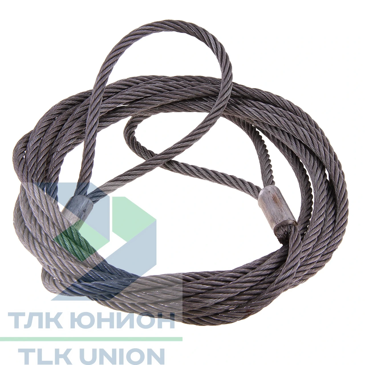 Трос буксировочный стальной с петлями, канат 24мм ГОСТ-2688, 32т, 8м, РОМЕК
