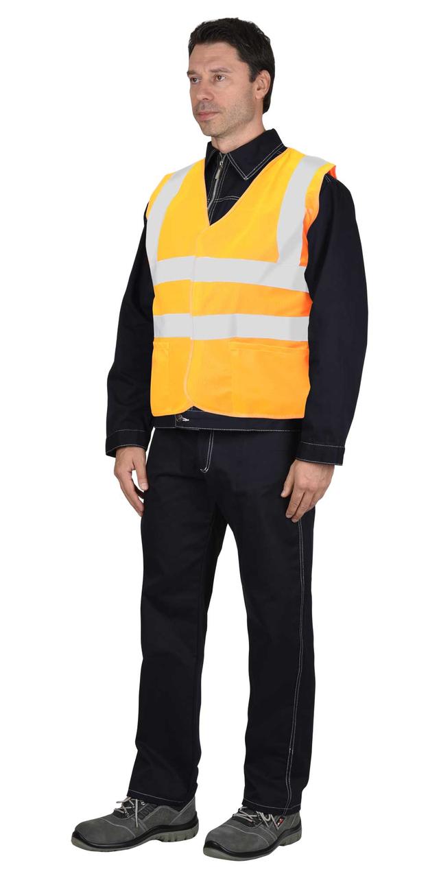 Жилет сигнальный SIRIUS класс 2, 4 СОП (трик.120 гр/м2, карманы) оранжевый