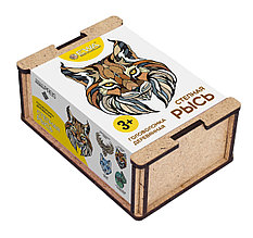 Степная Рысь. Деревянный пазл EWA, 15 элементов